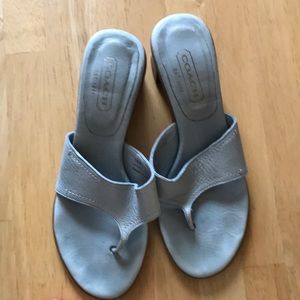 Very light blue coach heels